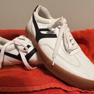 Stylish White and Black Women's Sneakers